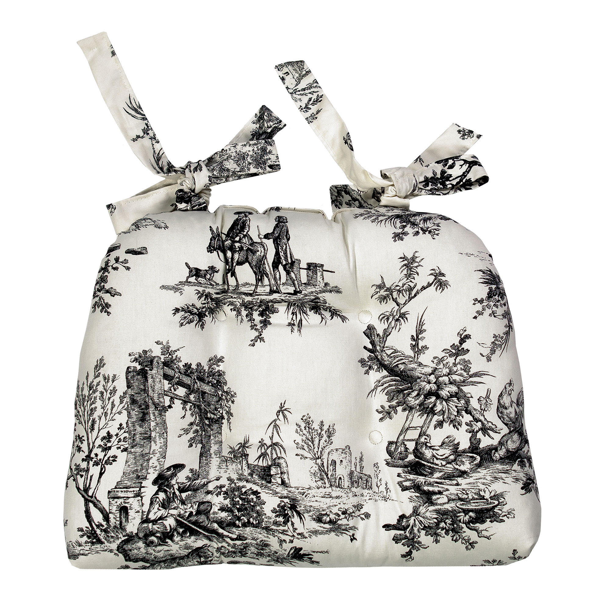 Bouvier Black Chair Pads Toile