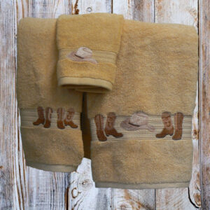 Boots & Hat Gold Towel Set
