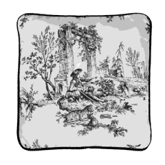 Bouvier Black Pillow Square