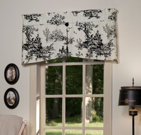 Bouvier Black Valance - Center Pleat Curtain