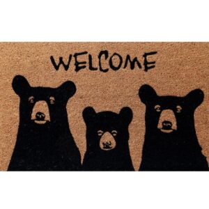 Welcome Bear Coir Mat