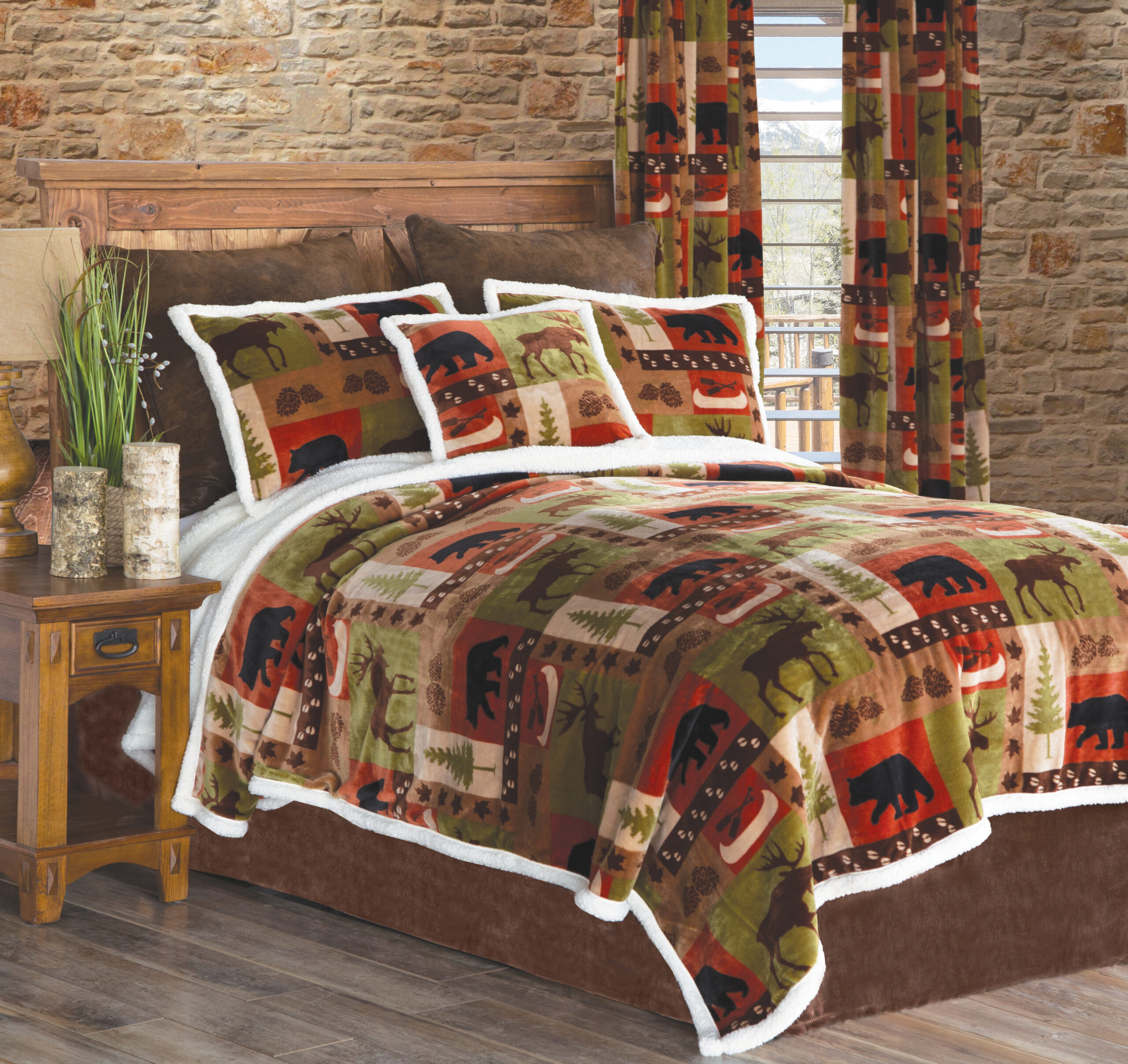 Patchwork Lodge Coverlet Set