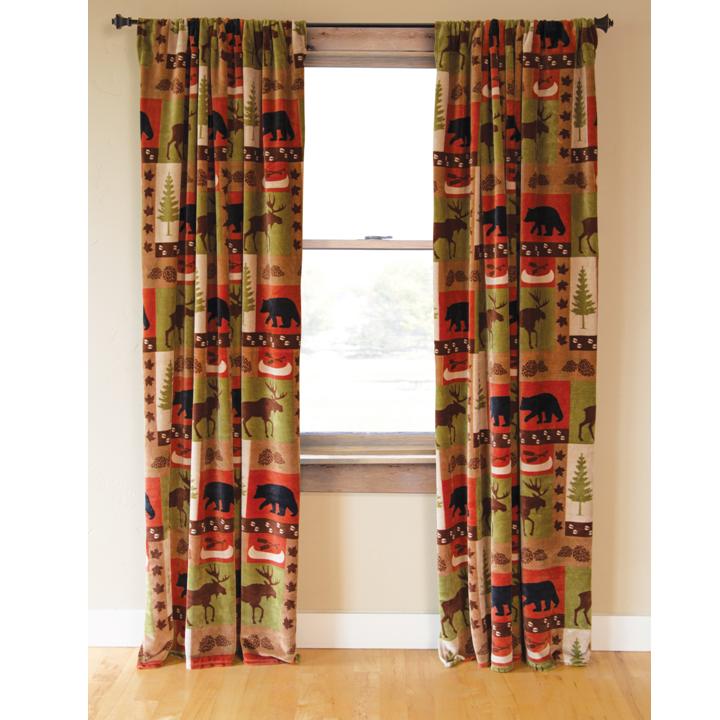 Patchwork Lodge Window Drapes