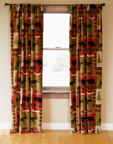 Patchwork Lodge Window Drapes