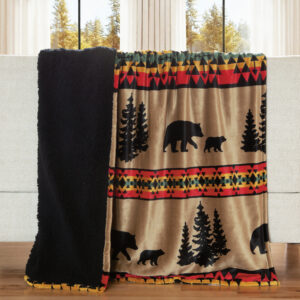 Bear Trail Plush Throw