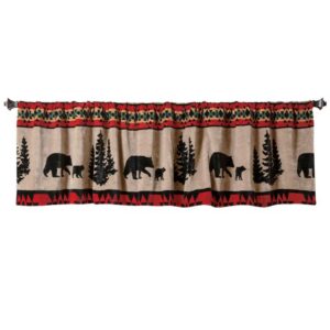 Bear Trails Black Window Valance