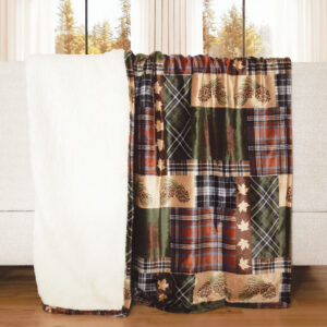 Tree Plaid Plush Throw