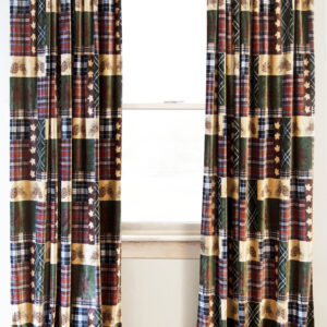 Tree Plaid Window Drapes