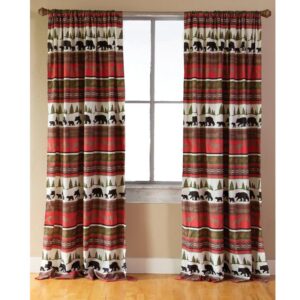 Cabin and Lodge Stripe Window Drapes