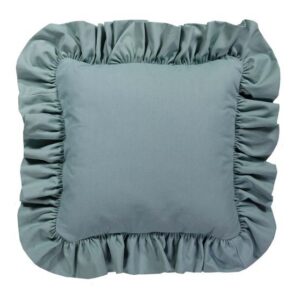 Meadow Ruffled Blue Square Pillow