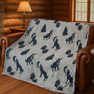 Midnight Wolf Twin Blanket