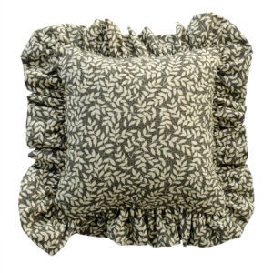 Bouvier Black Pillow Square - Leaf Ruffled