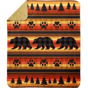 Sunset Bears Sherpa Throw