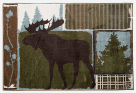 Vintage Moose Accent Rug