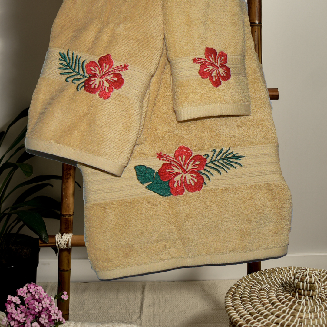 Hibiscus Gold Towels - Image 2