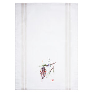 White Pine Cone Towels - set of 2