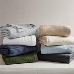 Madison Park Waffle Weave Cotton Bed Blankets